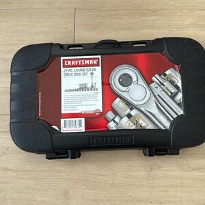 VTG Craftsman #34874 22 Piece Drive Inch Set Easy to Read - Black Plastic Case